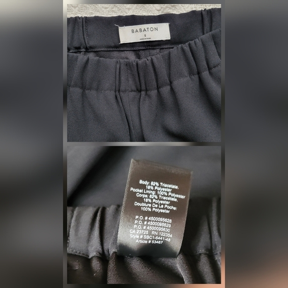 Babaton by Aritzia Dexter Pull On Business Formal Cropped Pant Trousers- Black - Picture 11 of 12